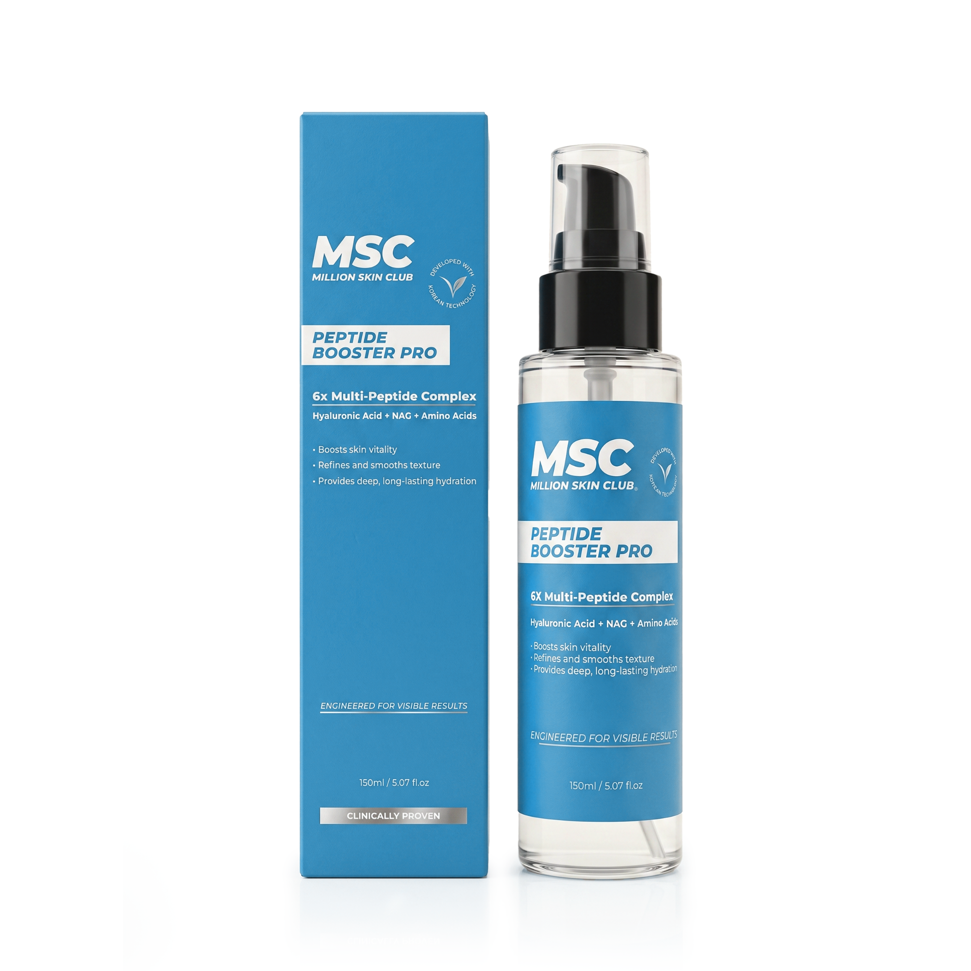 Peptide Booster Pro Serum mit Verpackung von Million Skin Club